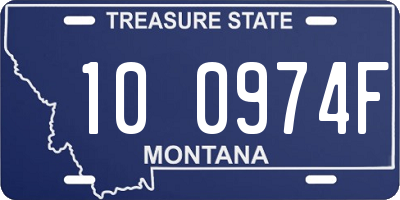 MT license plate 100974F