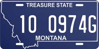 MT license plate 100974G