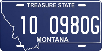 MT license plate 100980G