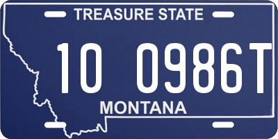 MT license plate 100986T