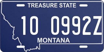 MT license plate 100992Z