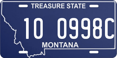 MT license plate 100998C