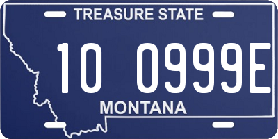 MT license plate 100999E