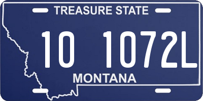 MT license plate 101072L