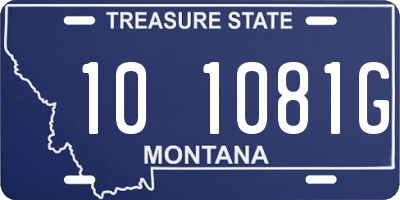 MT license plate 101081G