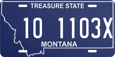 MT license plate 101103X