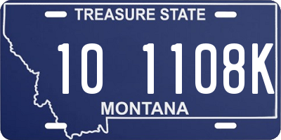 MT license plate 101108K