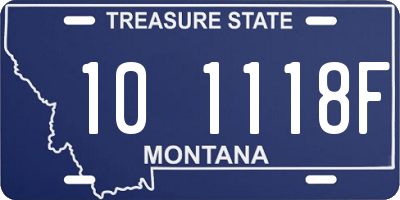 MT license plate 101118F