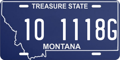 MT license plate 101118G