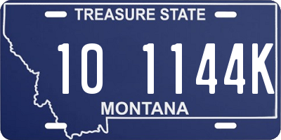 MT license plate 101144K