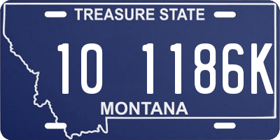 MT license plate 101186K
