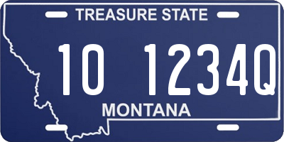 MT license plate 101234Q