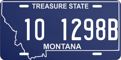 MT license plate 101298B