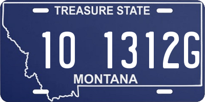 MT license plate 101312G