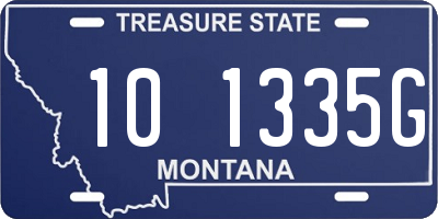 MT license plate 101335G