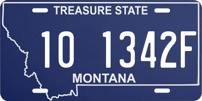 MT license plate 101342F