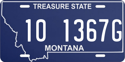 MT license plate 101367G