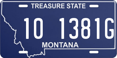 MT license plate 101381G