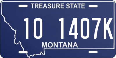 MT license plate 101407K
