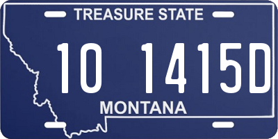 MT license plate 101415D