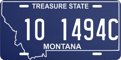 MT license plate 101494C