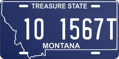 MT license plate 101567T