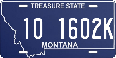 MT license plate 101602K