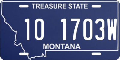 MT license plate 101703W