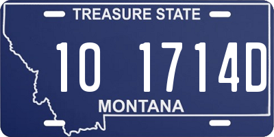 MT license plate 101714D