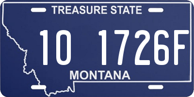 MT license plate 101726F