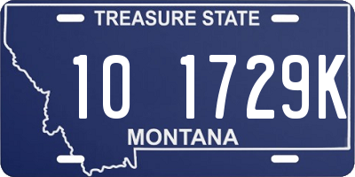 MT license plate 101729K