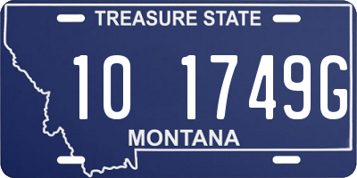 MT license plate 101749G