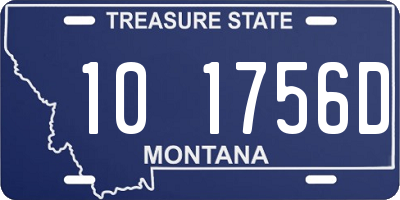 MT license plate 101756D