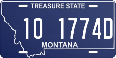 MT license plate 101774D
