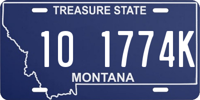 MT license plate 101774K