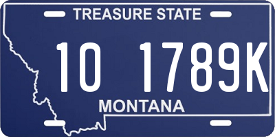 MT license plate 101789K