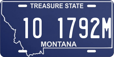 MT license plate 101792M