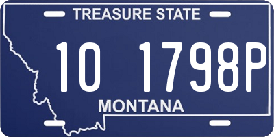 MT license plate 101798P