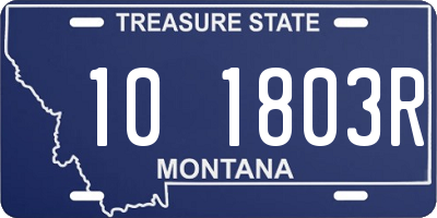 MT license plate 101803R