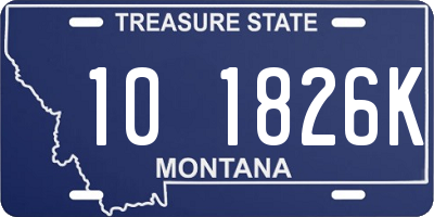 MT license plate 101826K