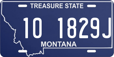 MT license plate 101829J