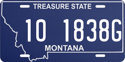 MT license plate 101838G