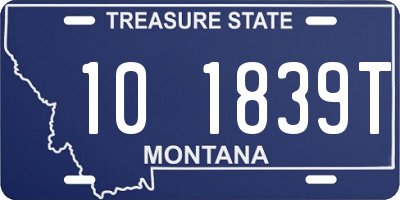 MT license plate 101839T