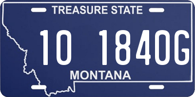 MT license plate 101840G