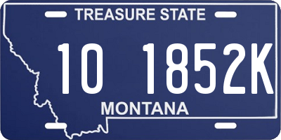 MT license plate 101852K