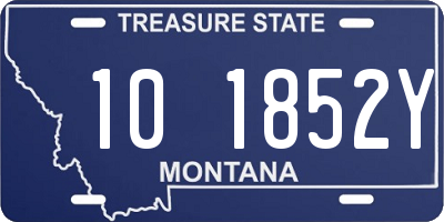 MT license plate 101852Y