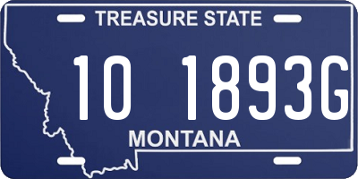 MT license plate 101893G