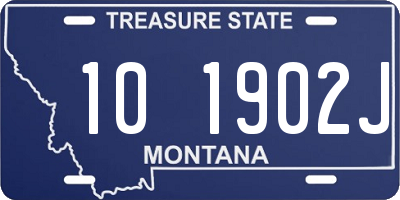 MT license plate 101902J