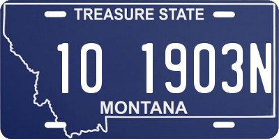 MT license plate 101903N