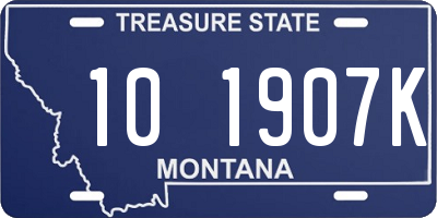 MT license plate 101907K